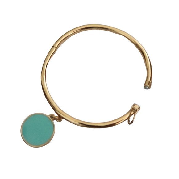 KATE SPADE Something Blue hinged bangle bracelet enamel charm - Picture 4 of 6